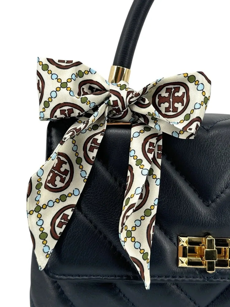 Foulard de sac en tissu satiné MONOGRAMME Chocolat