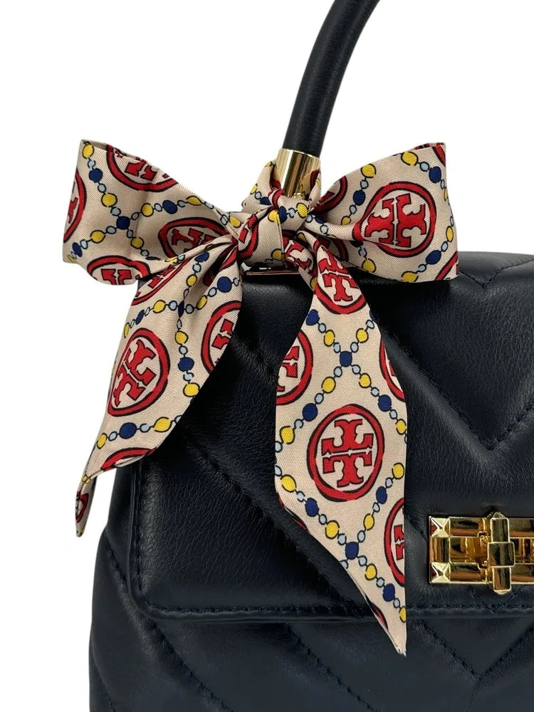Foulard de sac en tissu satiné MONOGRAMME Rouge cerise