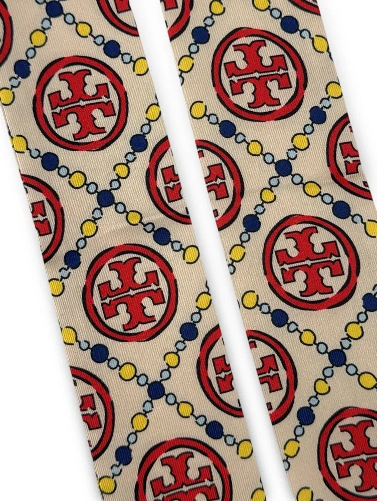 Foulard de sac en tissu satiné MONOGRAMME Rouge cerise