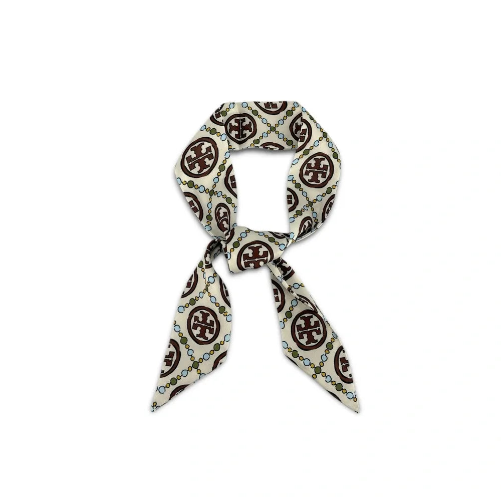 Foulard de sac en tissu satiné MONOGRAMME Chocolat