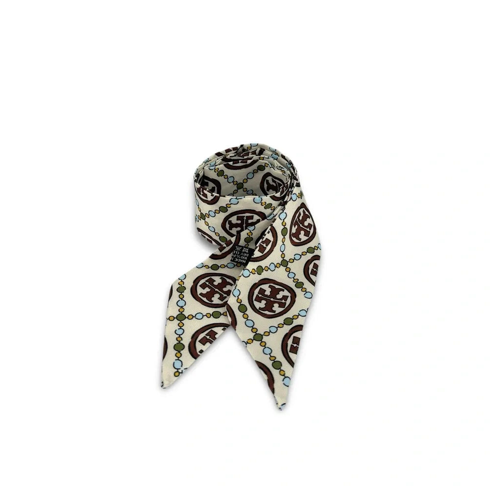 Foulard de sac en tissu satiné MONOGRAMME Chocolat
