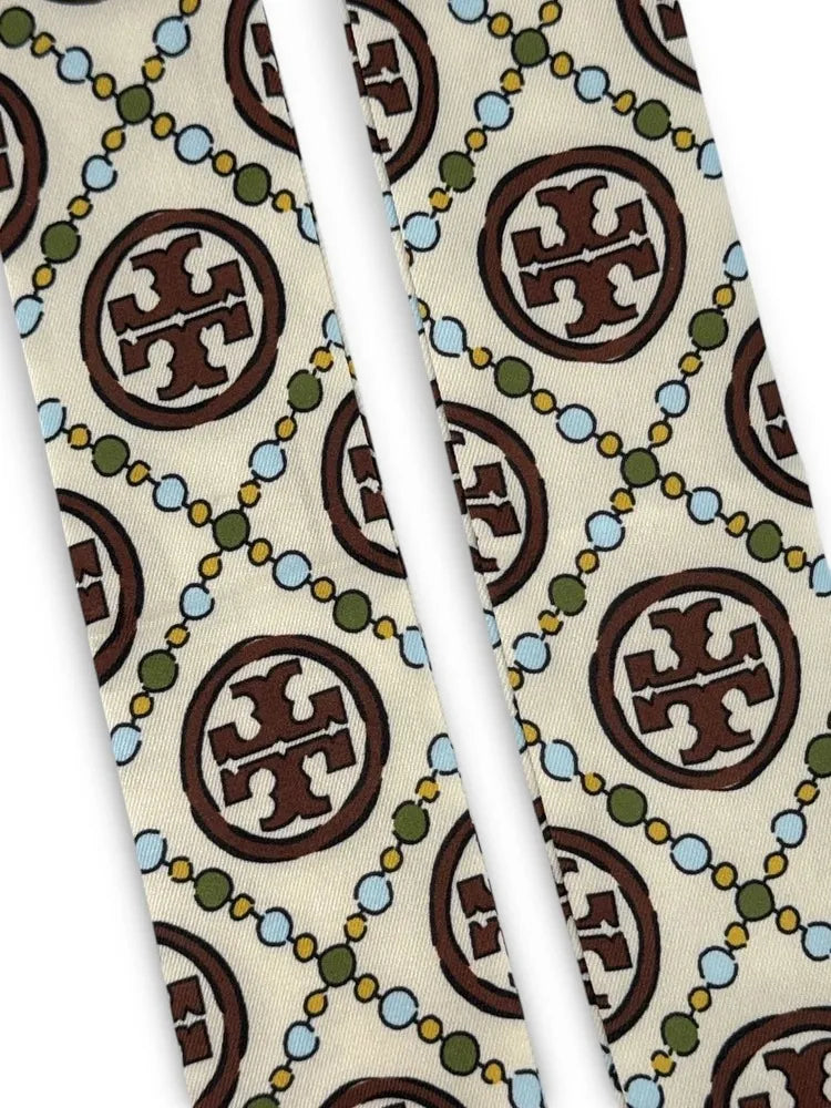 Foulard de sac en tissu satiné MONOGRAMME Chocolat