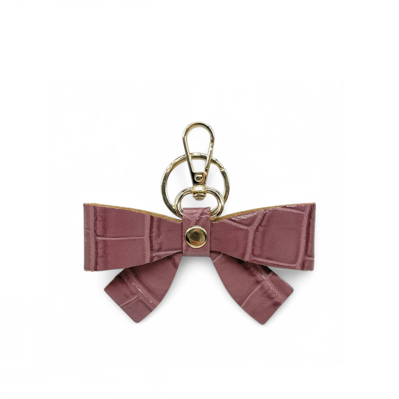 Porte-clés en cuir à motif crocodile FARFALA CROCO Rose blush