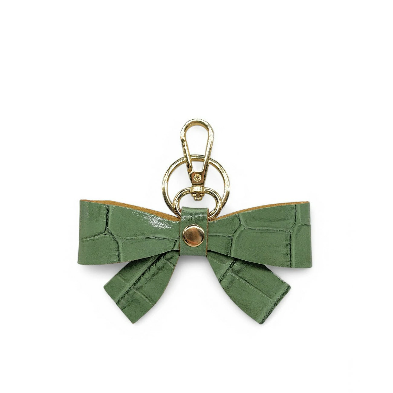 Porte-clés en cuir à motif crocodile FARFALA CROCO Vert amande