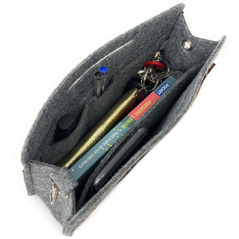 Organiseur en feutrine écologique imprimée CIRCLES Gris clair