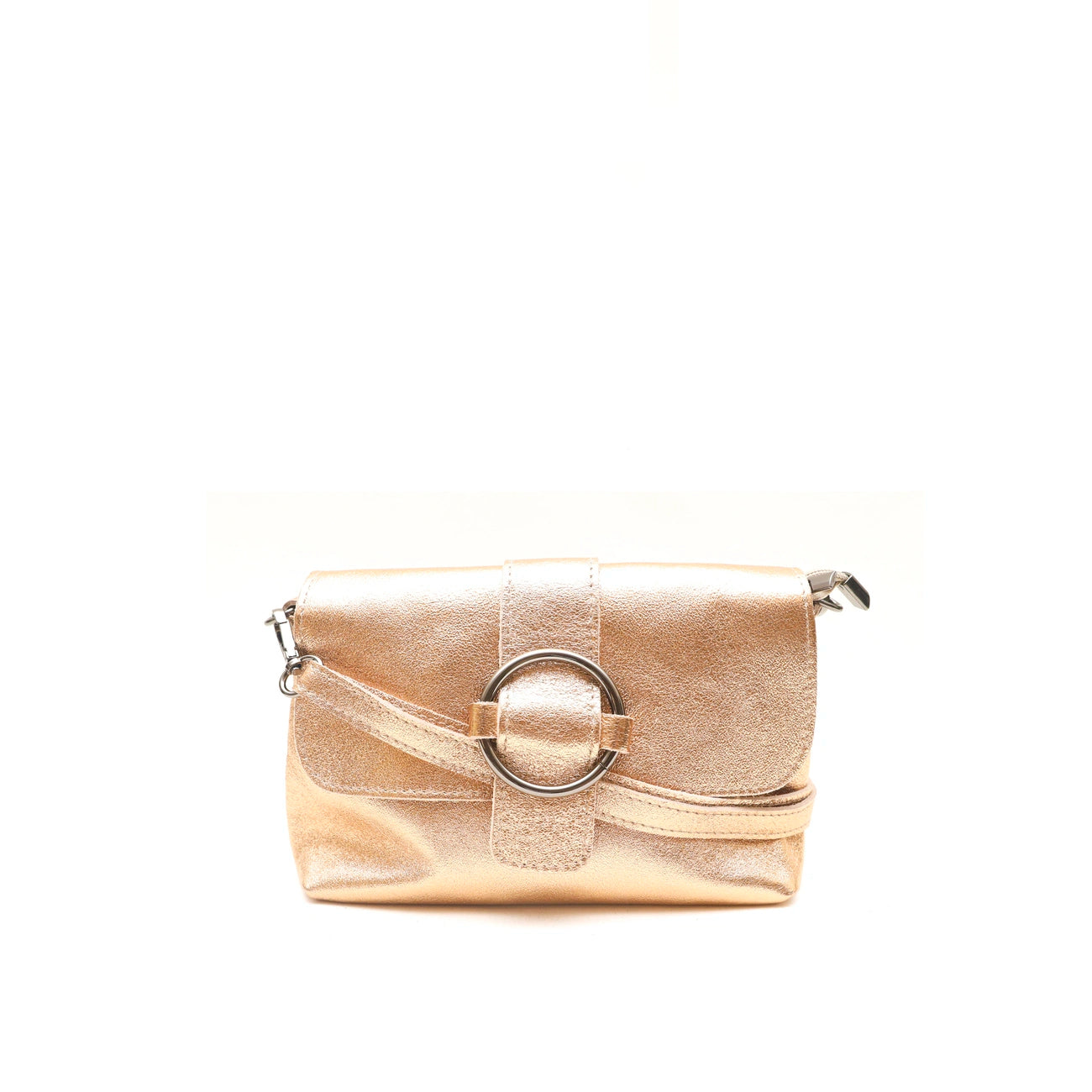 Mini-Tasche aus schillerndem Leder VERONE Blassgold