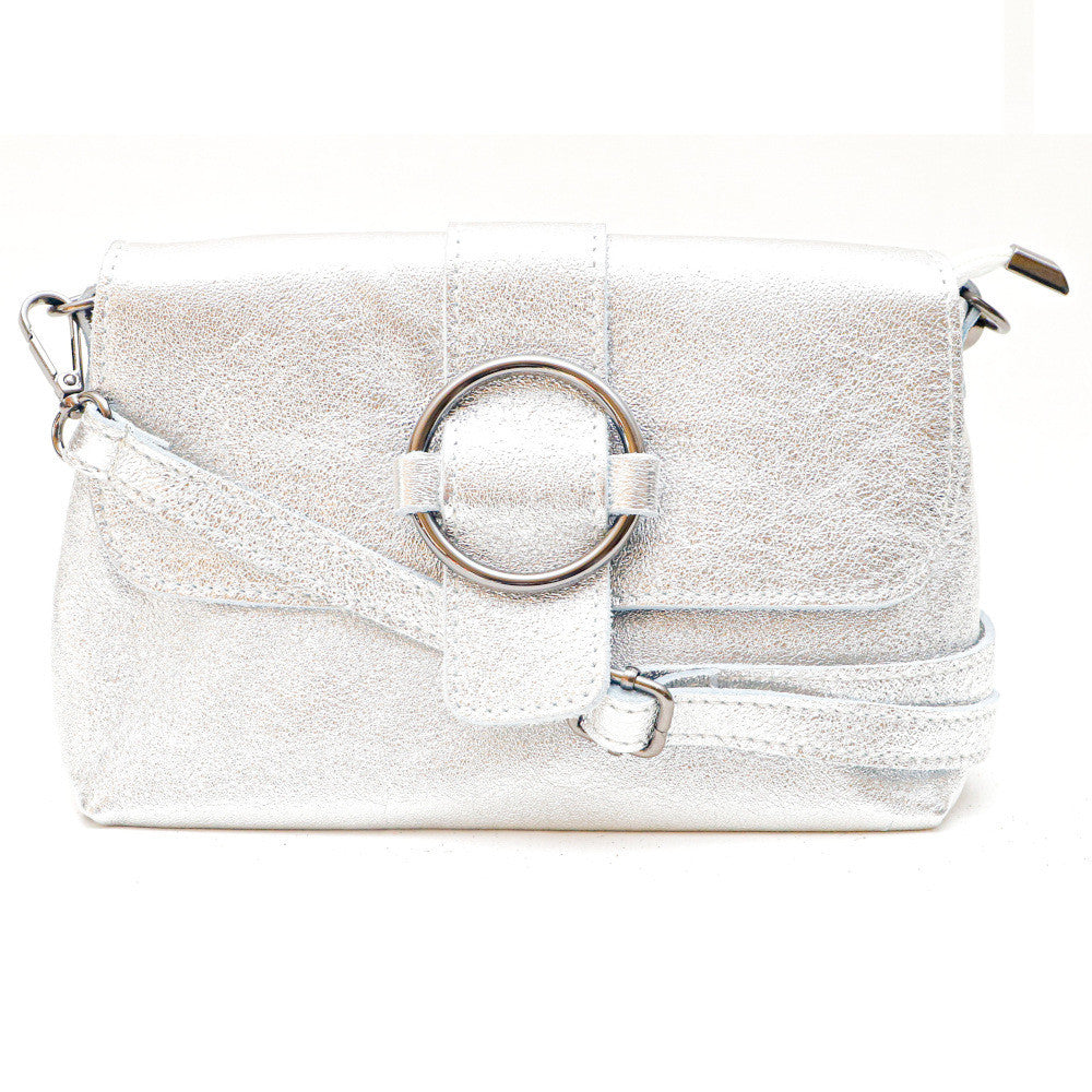 Mini sac en cuir irisé VERONE Argent clair