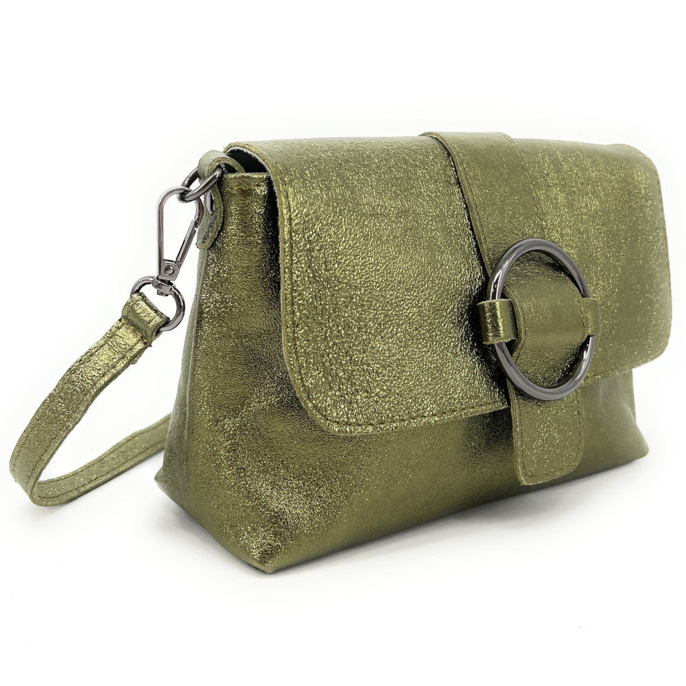 Mini sac en cuir irisé VERONE Kaki irisé