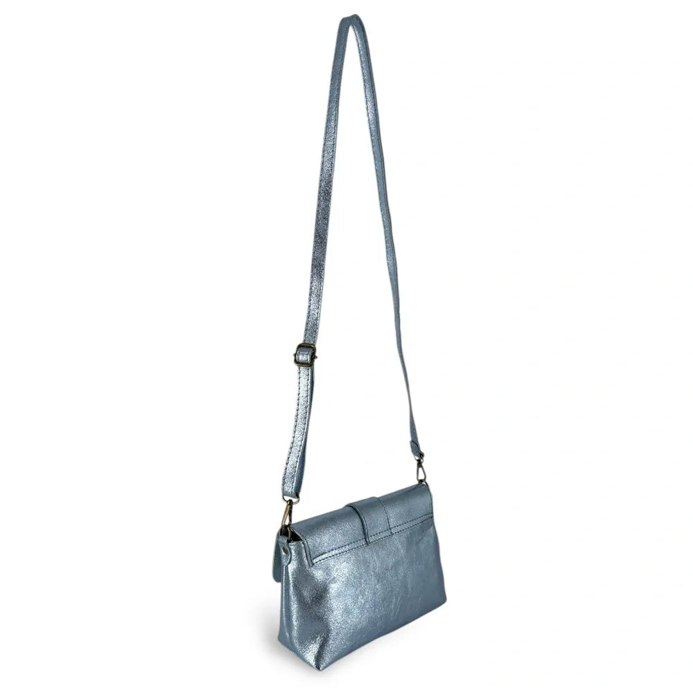 Mini sac en cuir irisé VERONE Bleu pastel irisé