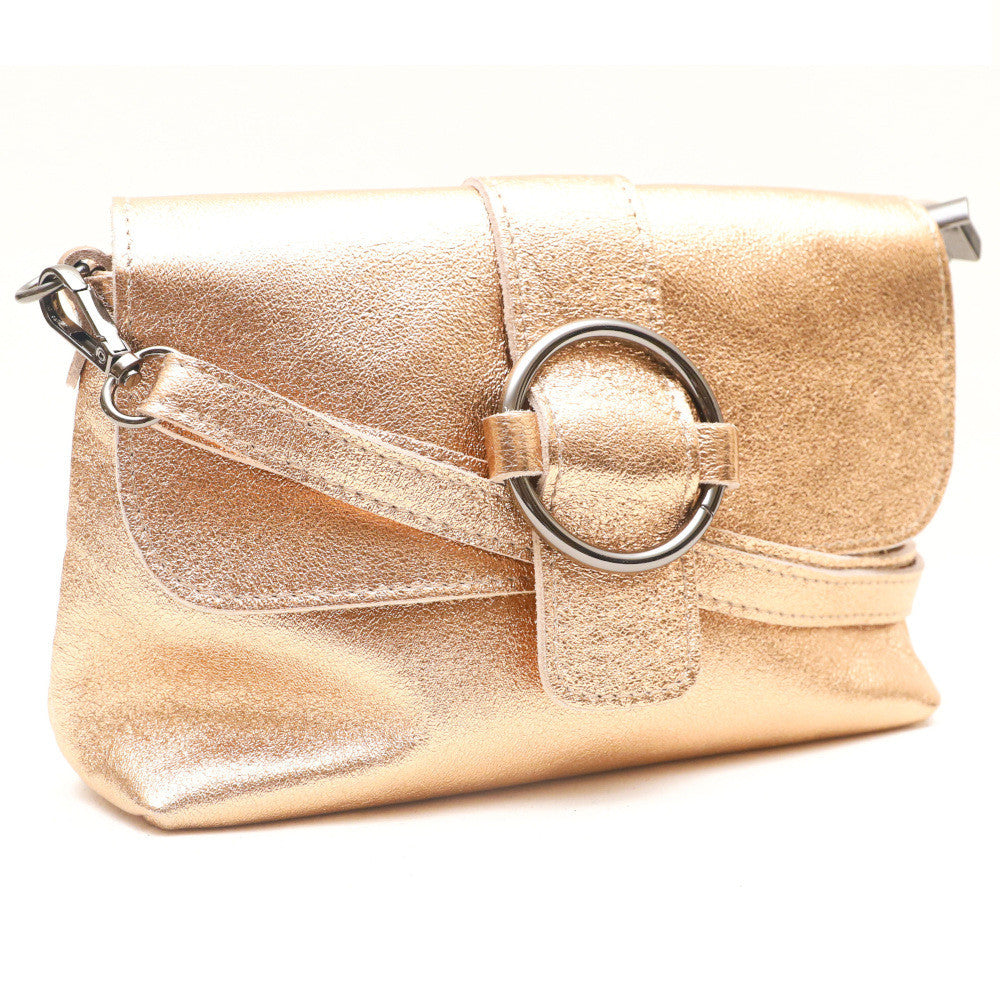 Mini sac en cuir irisé VERONE Or pâle