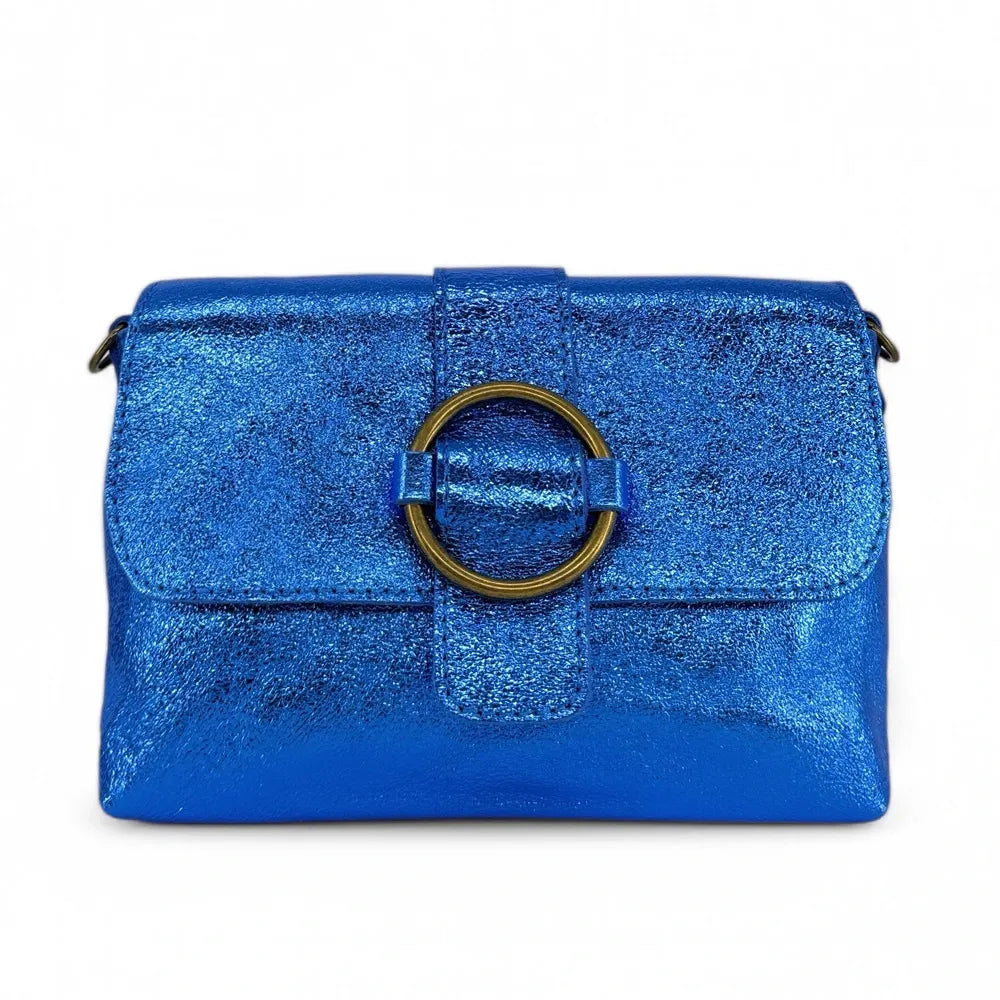 Mini sac en cuir irisé VERONE Bleu roi irisé