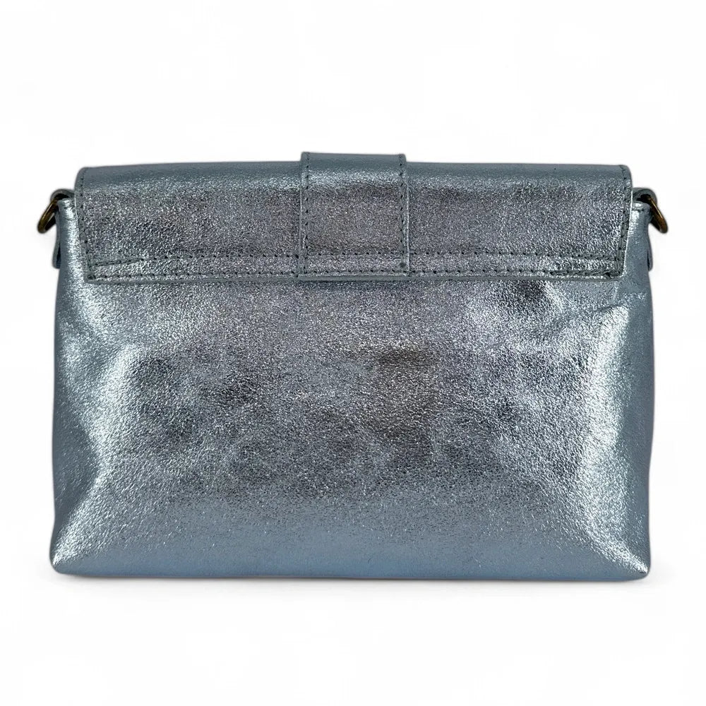 Mini sac en cuir irisé VERONE Bleu pastel irisé