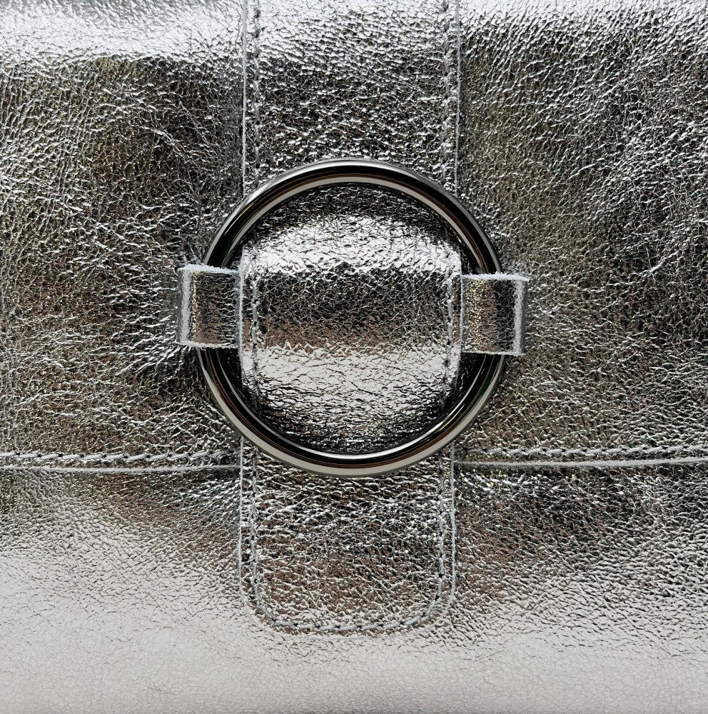 Mini sac en cuir irisé VERONE Argent moyen