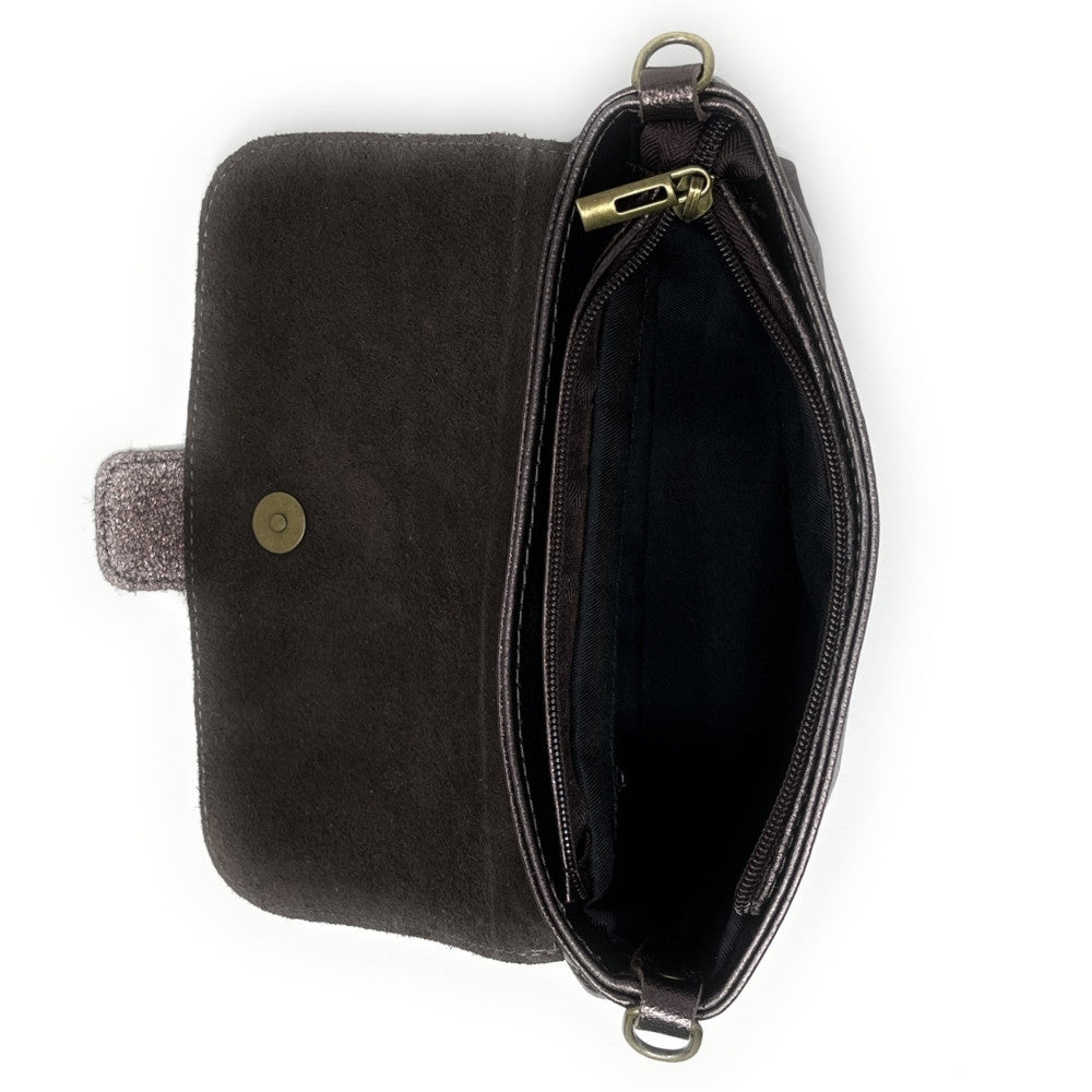 Mini sac en cuir irisé VERONE Chocolat irisé