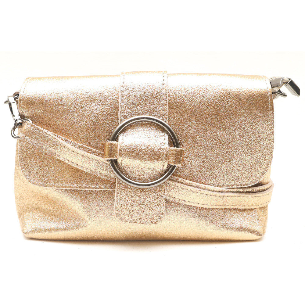 Mini sac en cuir irisé VERONE Or pâle