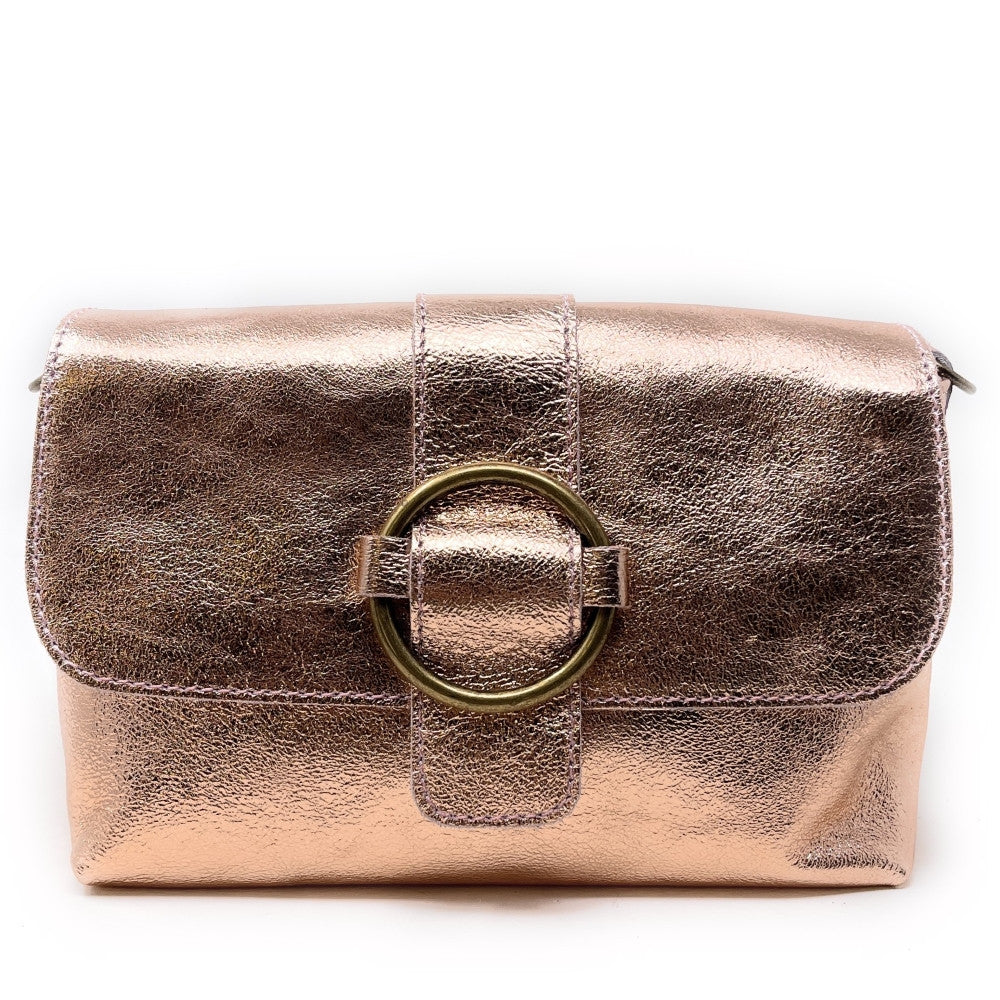Mini sac en cuir irisé VERONE Rose gold