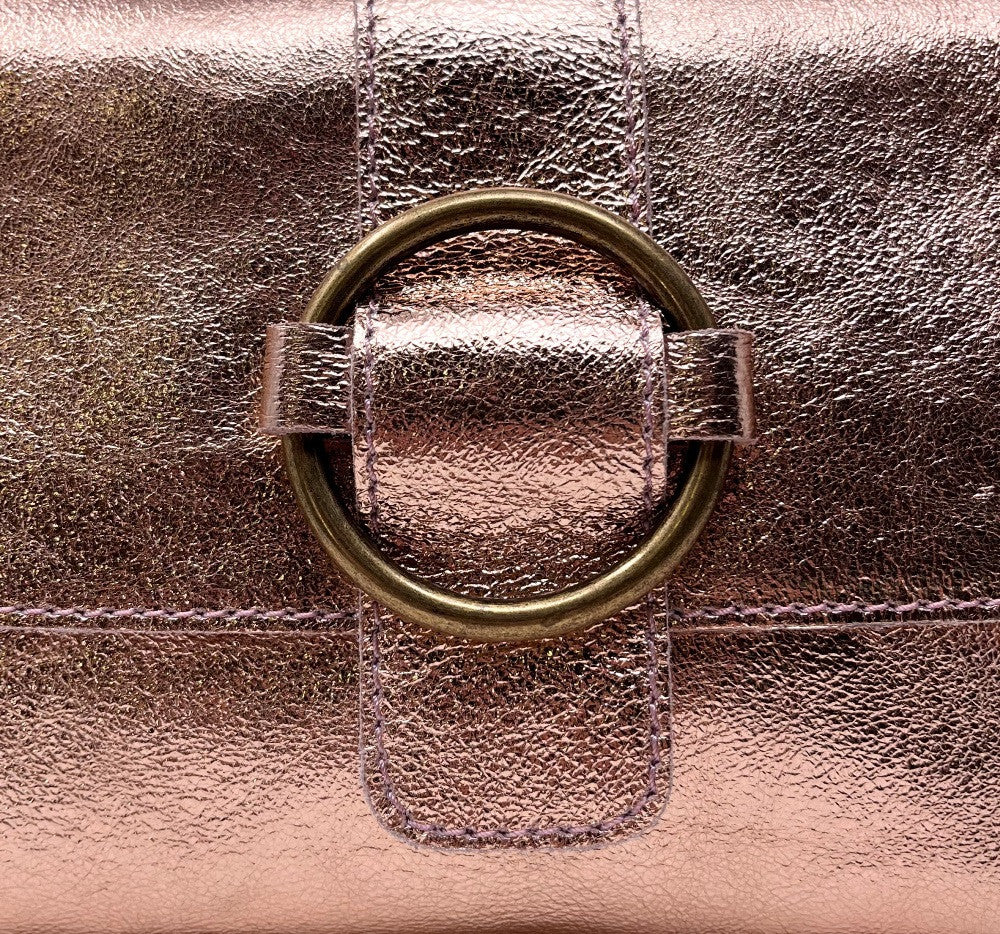 Mini sac en cuir irisé VERONE Rose gold