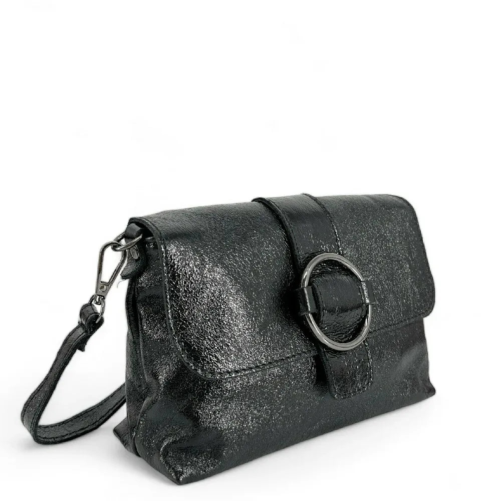 Mini sac en cuir irisé VERONE Noir irisé