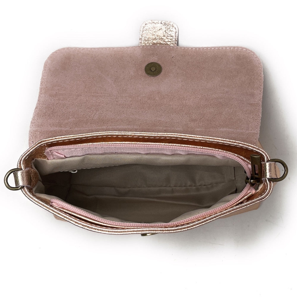 Mini sac en cuir irisé VERONE Rose gold