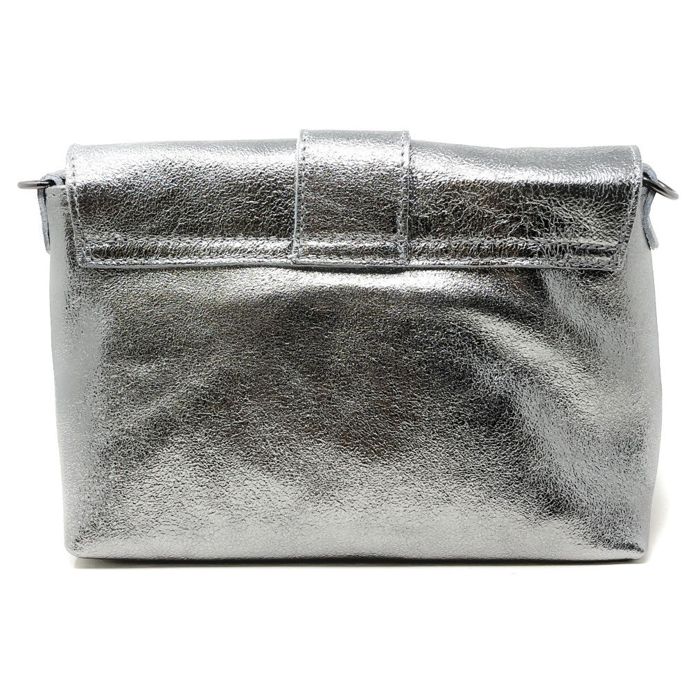 Mini sac en cuir irisé VERONE Argent moyen