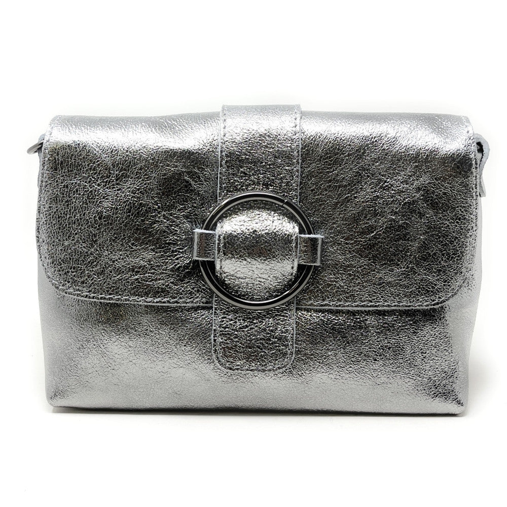 Mini sac en cuir irisé VERONE Argent moyen