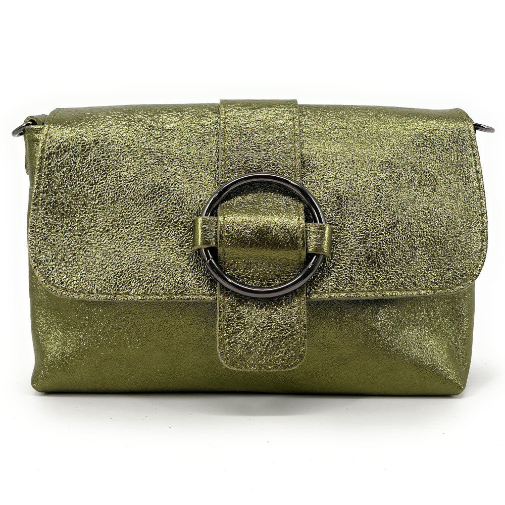 Mini sac en cuir irisé VERONE Kaki irisé