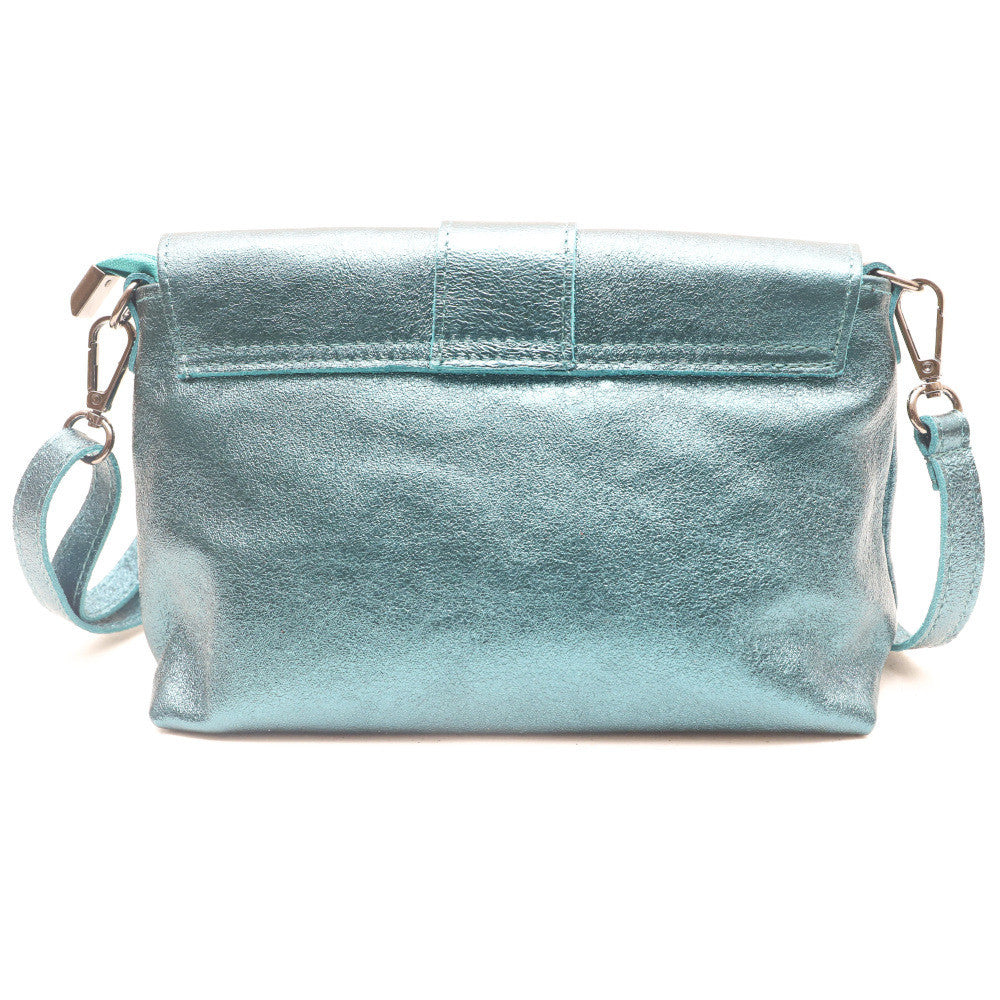 Mini sac en cuir irisé VERONE Turquoise irisé