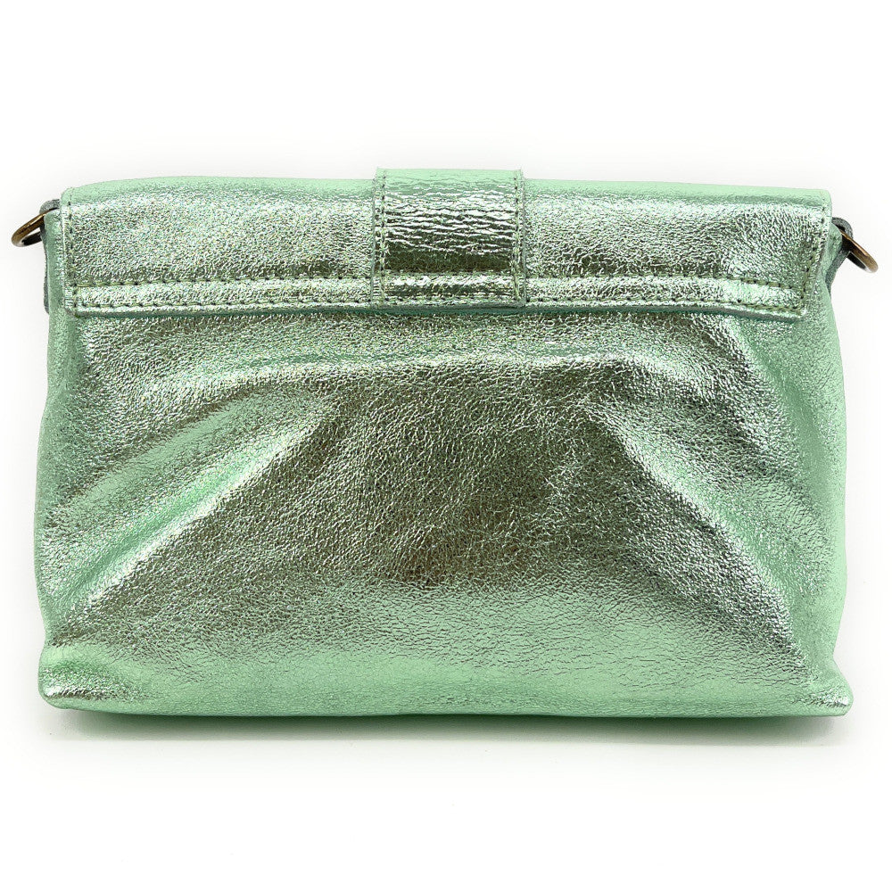 Mini sac en cuir irisé VERONE Menthe givrée