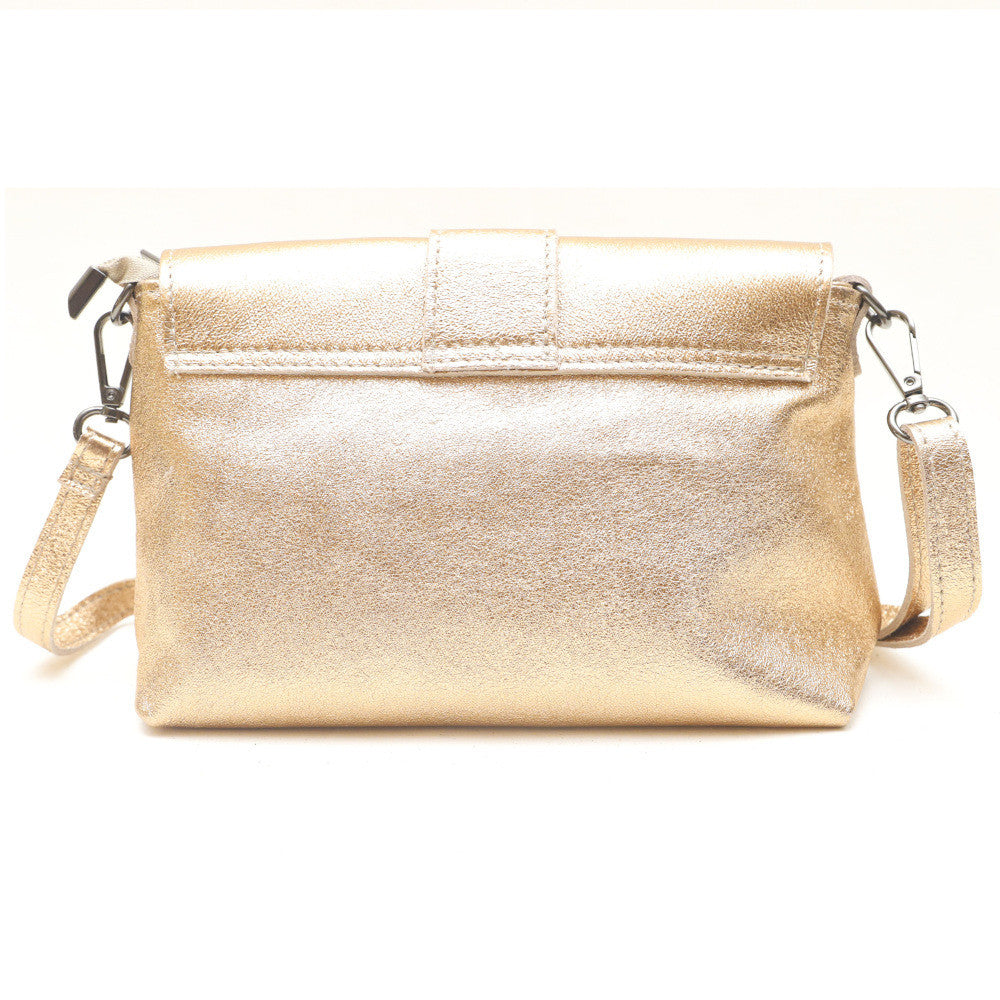 Mini sac en cuir irisé VERONE Or pâle