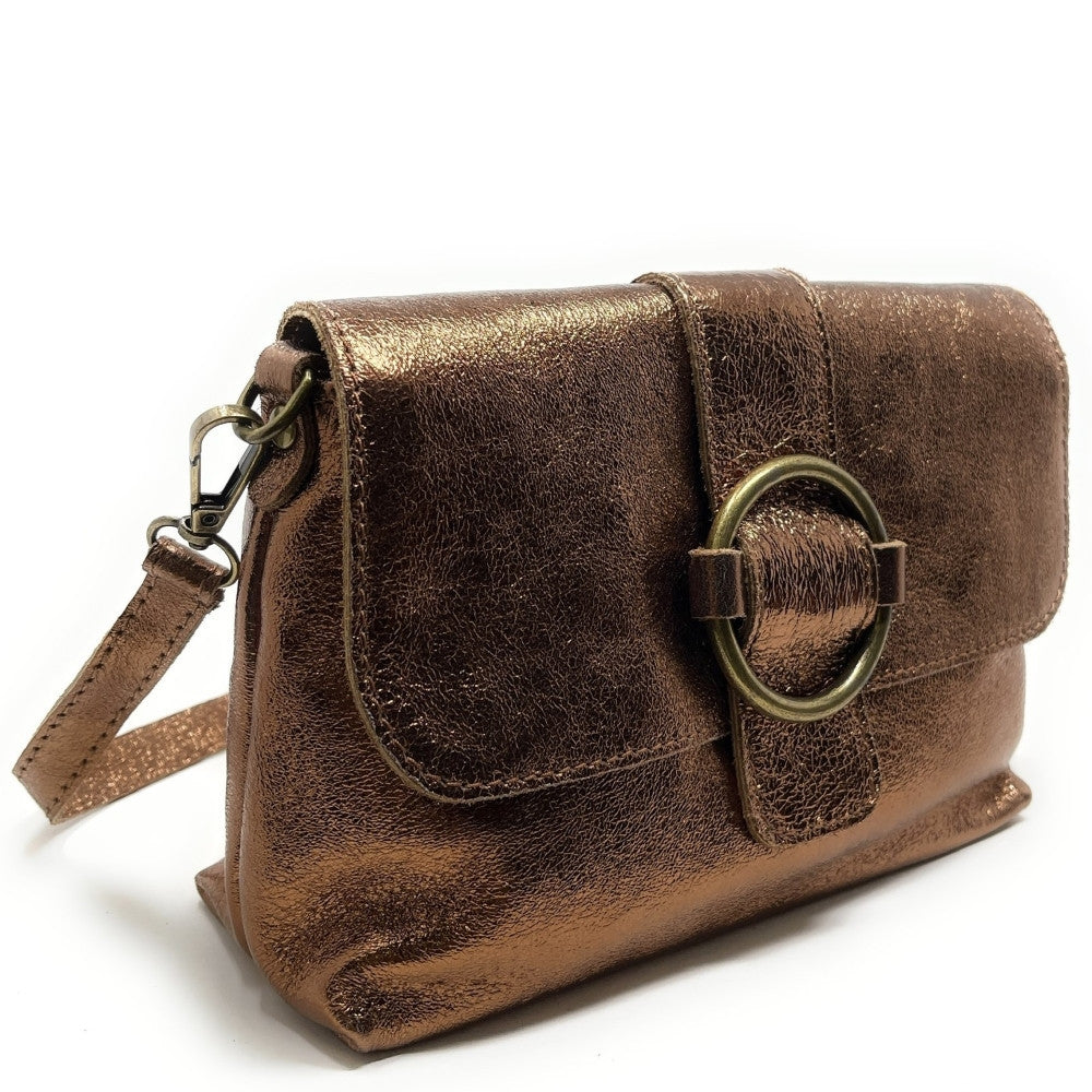 Mini sac en cuir irisé VERONE Bronze