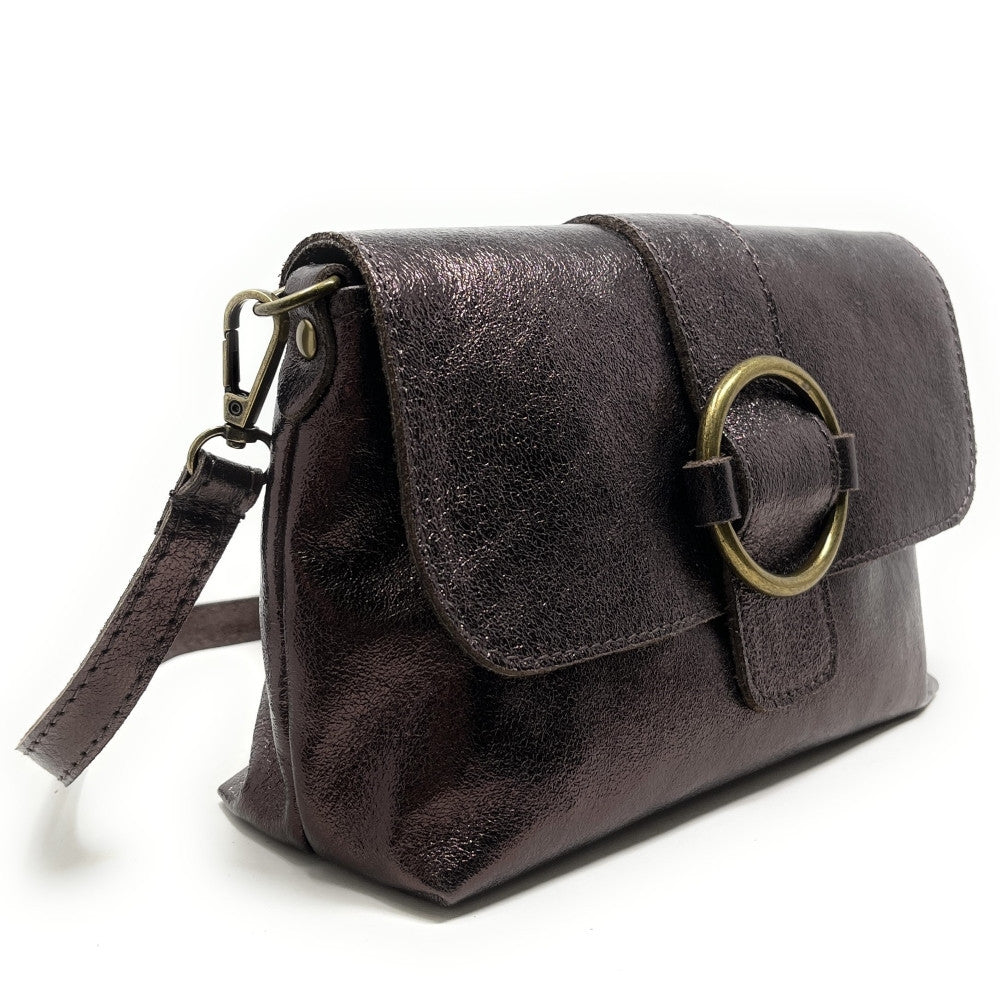 Mini sac en cuir irisé VERONE Chocolat irisé