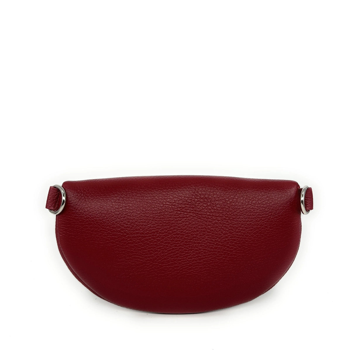 Grained leather banana bag LOU Bordeaux red