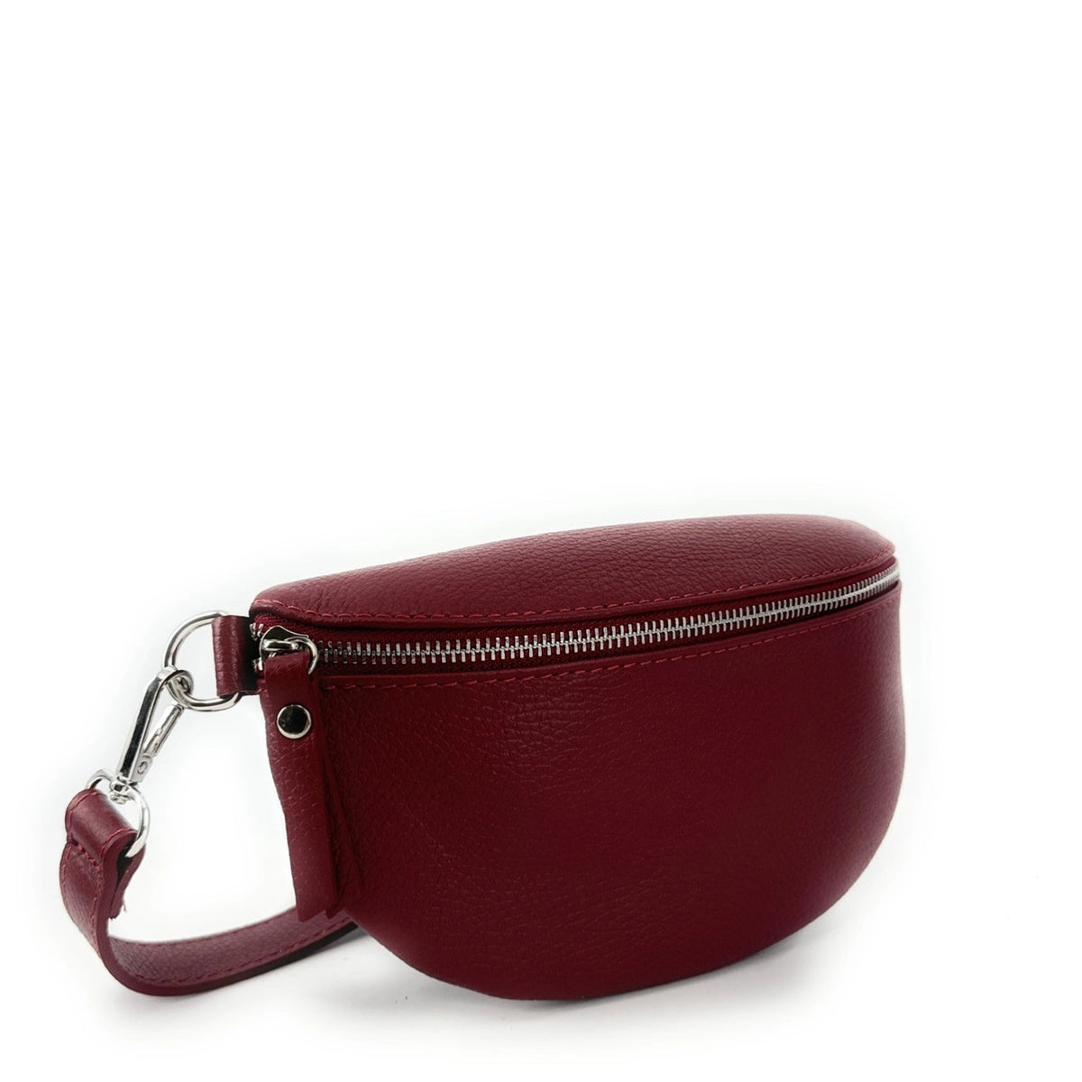 Gürteltasche aus genarbtem Leder LOU Bordeauxrot