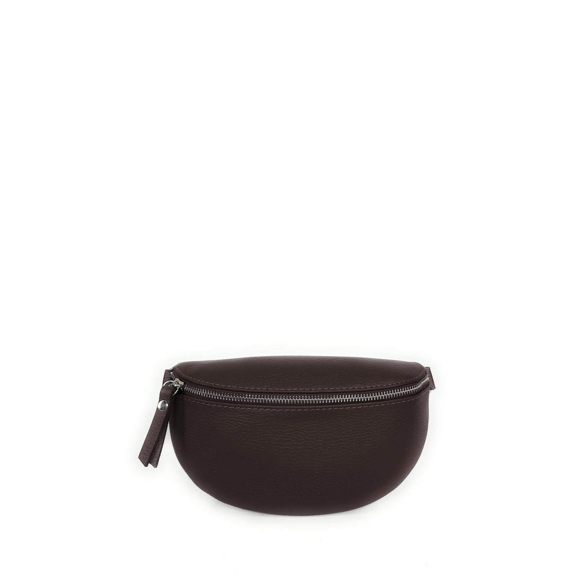Sac banane en cuir grainé LOU Marron Chocolat