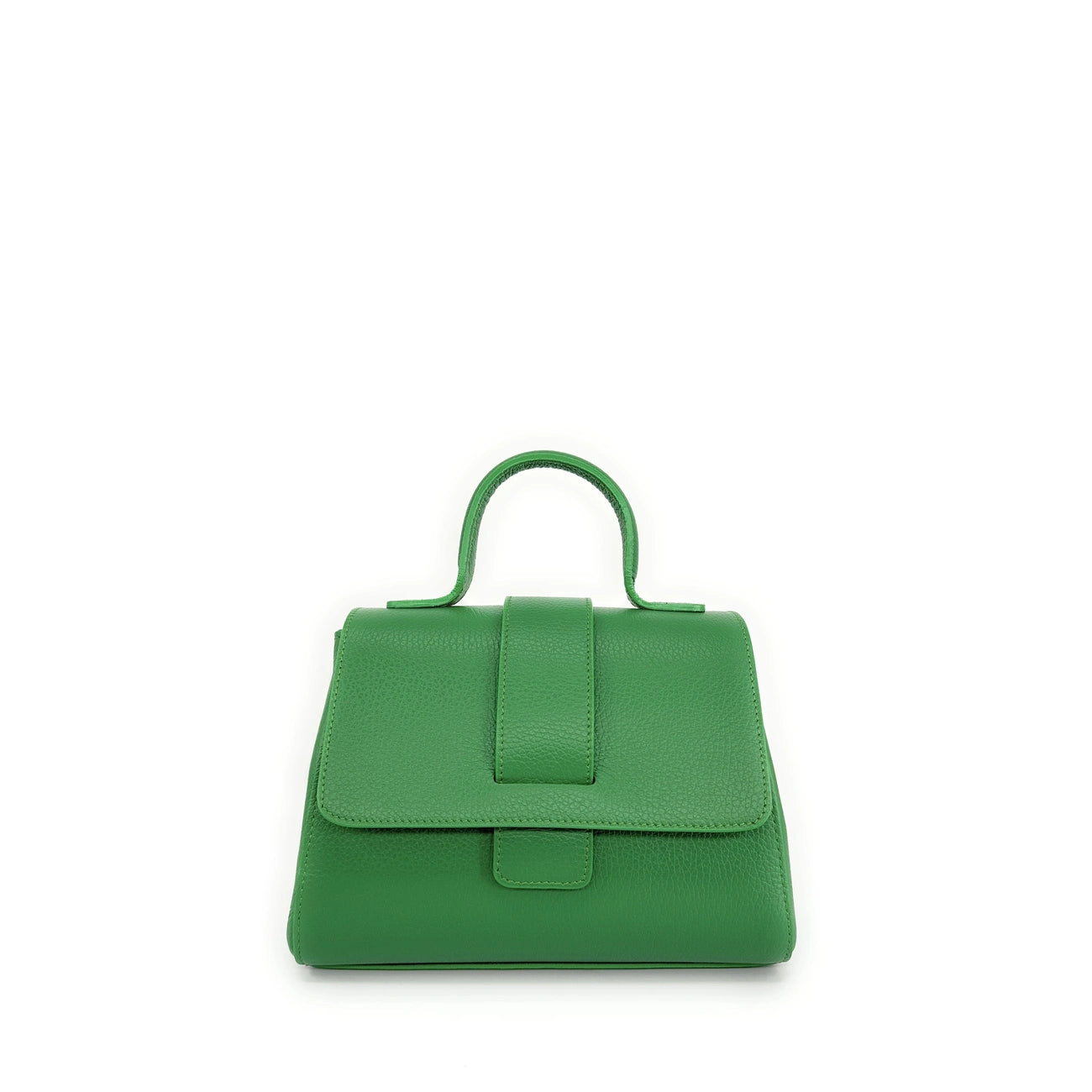 Grained leather shoulder bag SMART English green