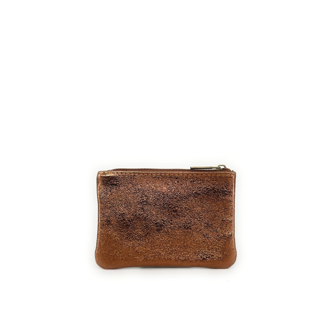 GLOW PURSE iridescent leather pouch Bronze Brown