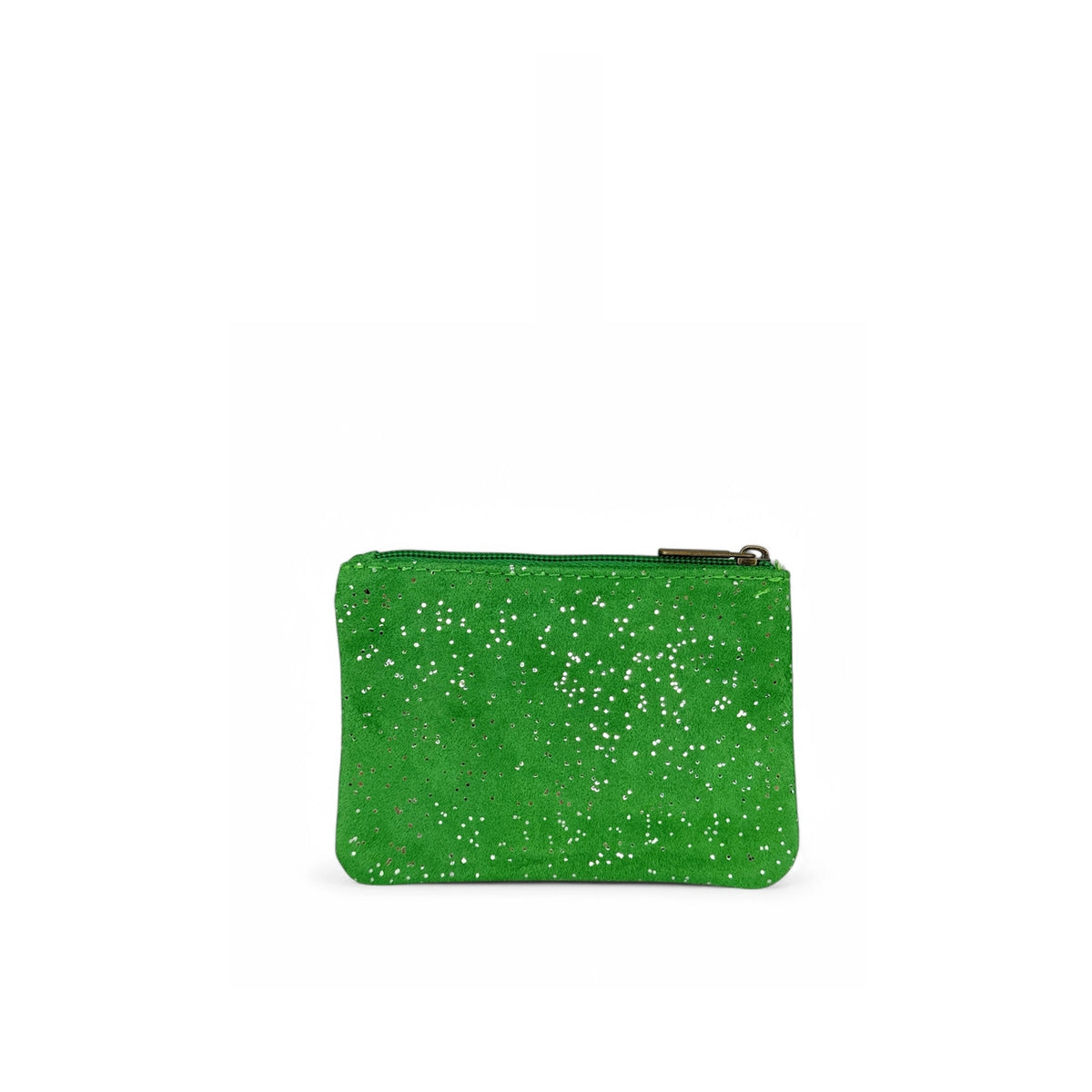 Pochette en daim à paillettes GLITTER PURSE Vert anglais