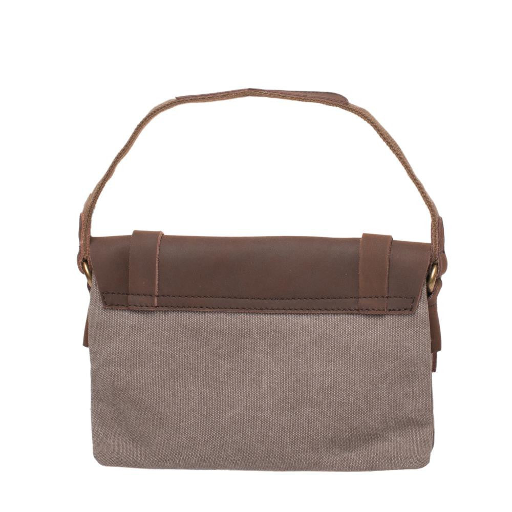 Pochette en cuir et toile JAVA Gris clair