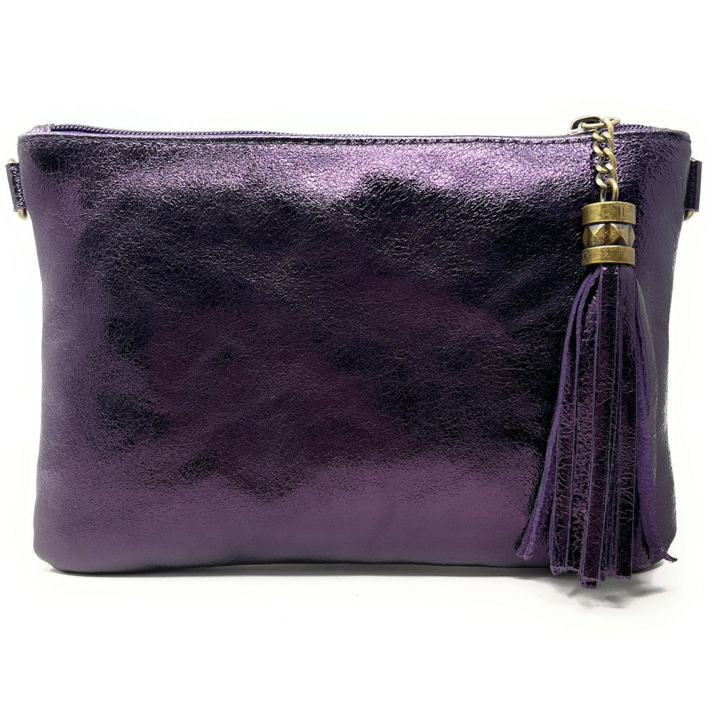 Sac pochette en cuir irisé MORGANE Améthyste