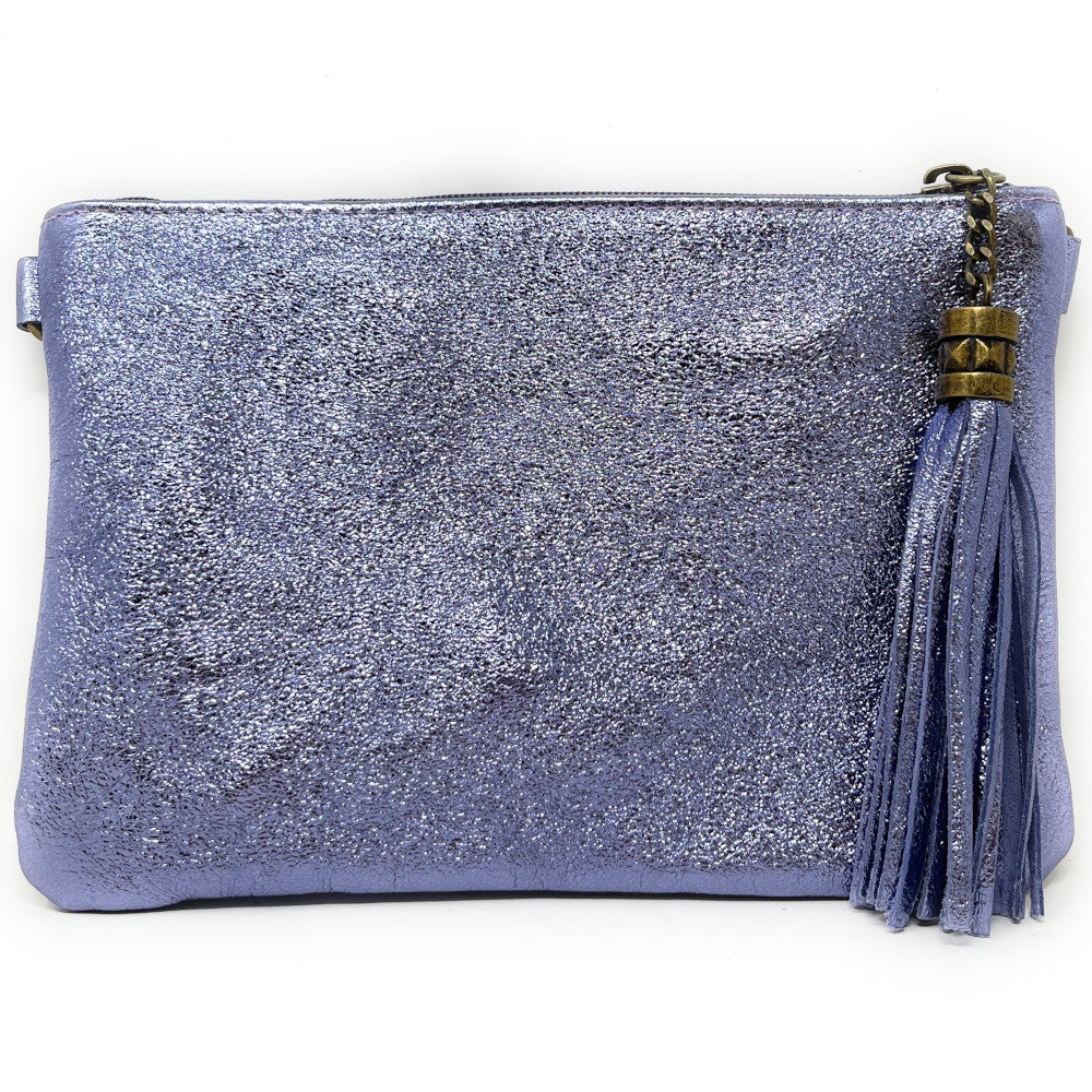 Sac pochette en cuir irisé MORGANE Lilas