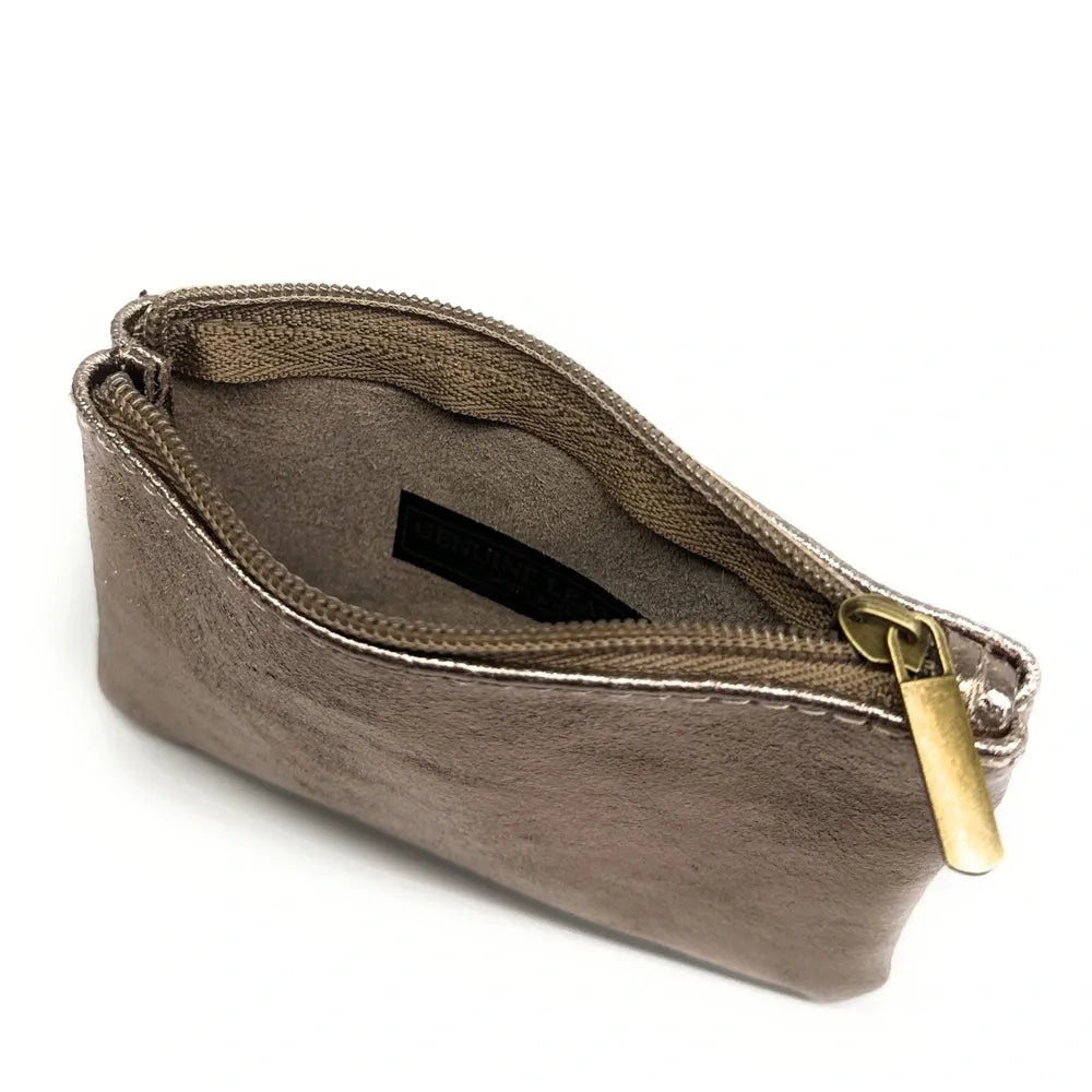 Pochette en cuir irisé GLOW PURSE Champagne irisé