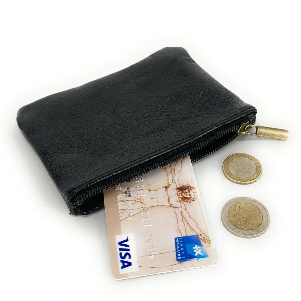 Pochette en cuir irisé GLOW PURSE Noir irisé