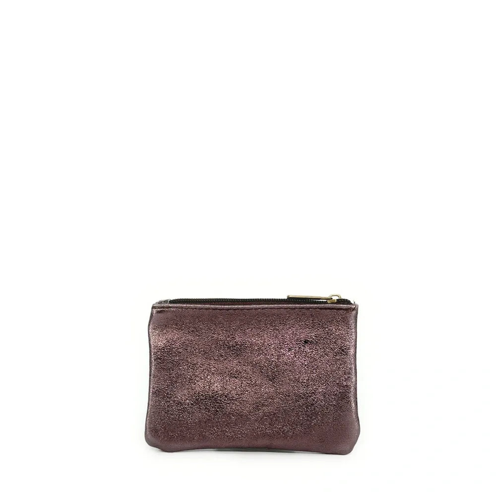 Pochette en cuir irisé GLOW PURSE Chocolat irisé