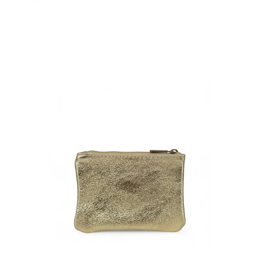 Pochette en cuir irisé GLOW PURSE Or pâle