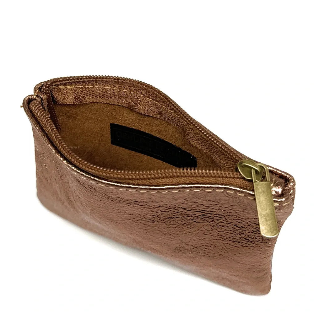 Pochette en cuir irisé GLOW PURSE Bronze