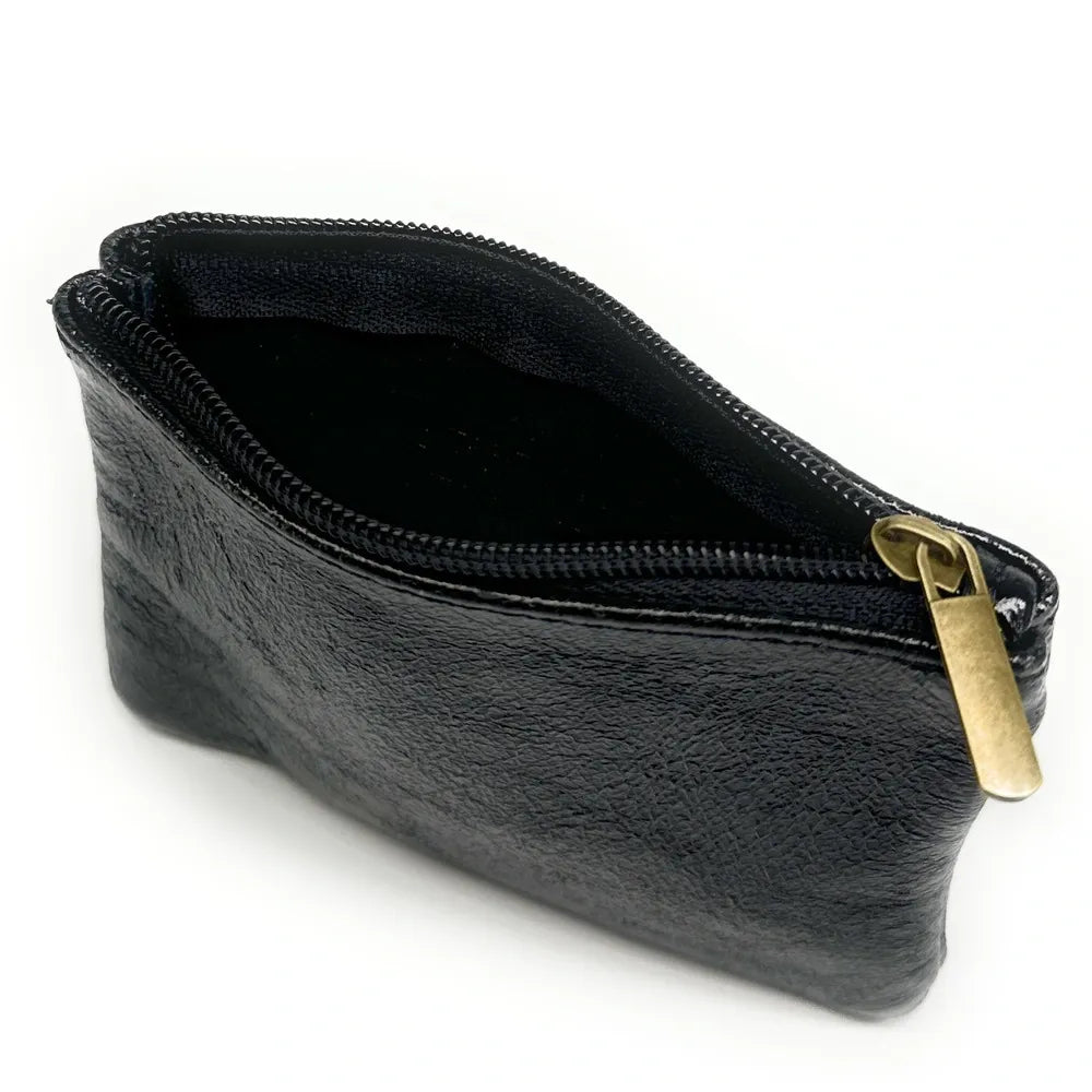 Pochette en cuir irisé GLOW PURSE Noir irisé