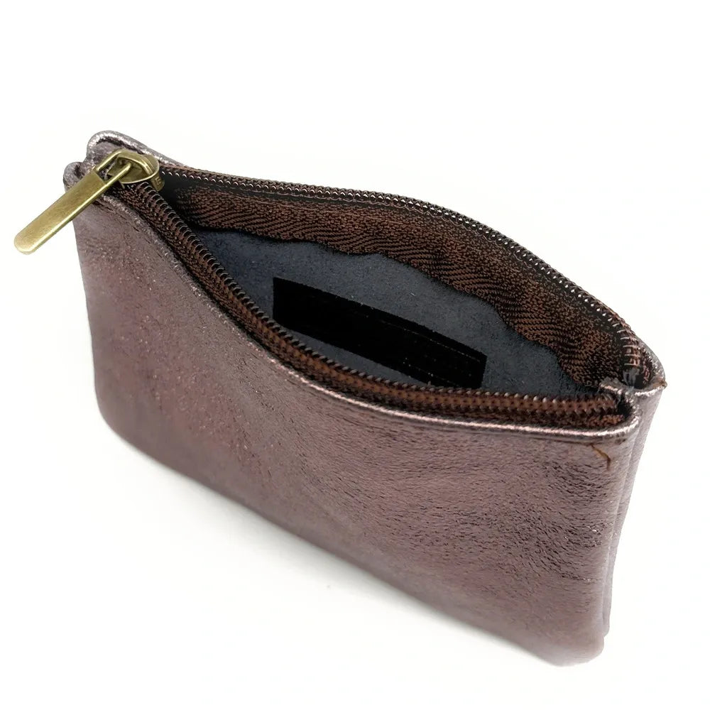 Pochette en cuir irisé GLOW PURSE Chocolat irisé