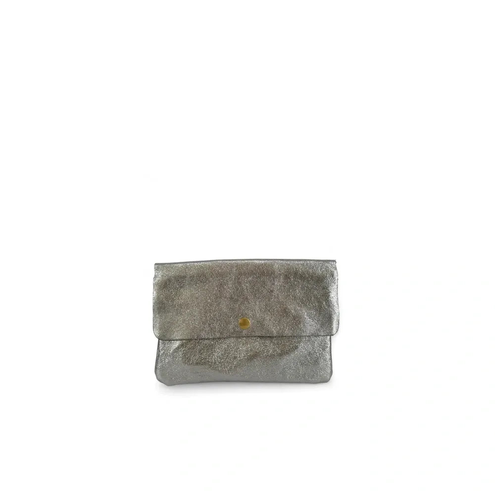 Sac pochette en cuir irisé MAELIA Argent moyen