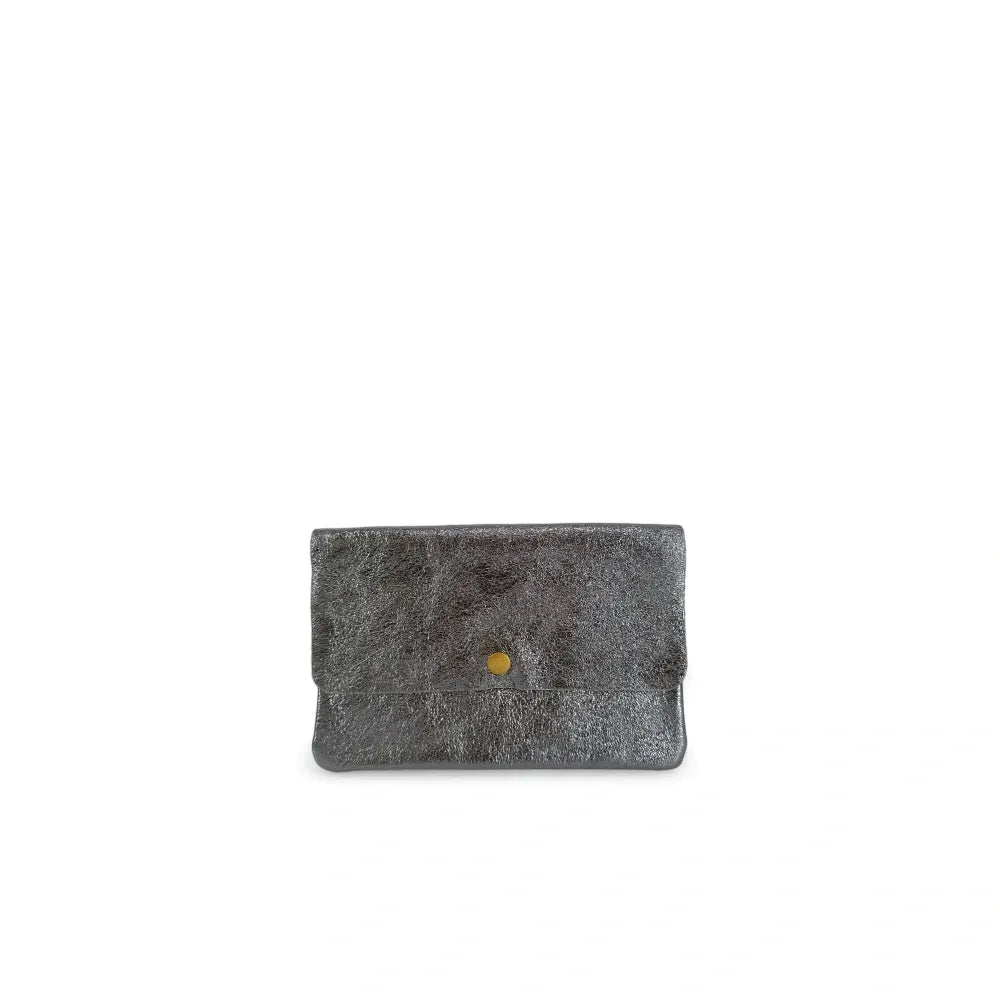 Sac pochette en cuir irisé MAELIA Argent foncé