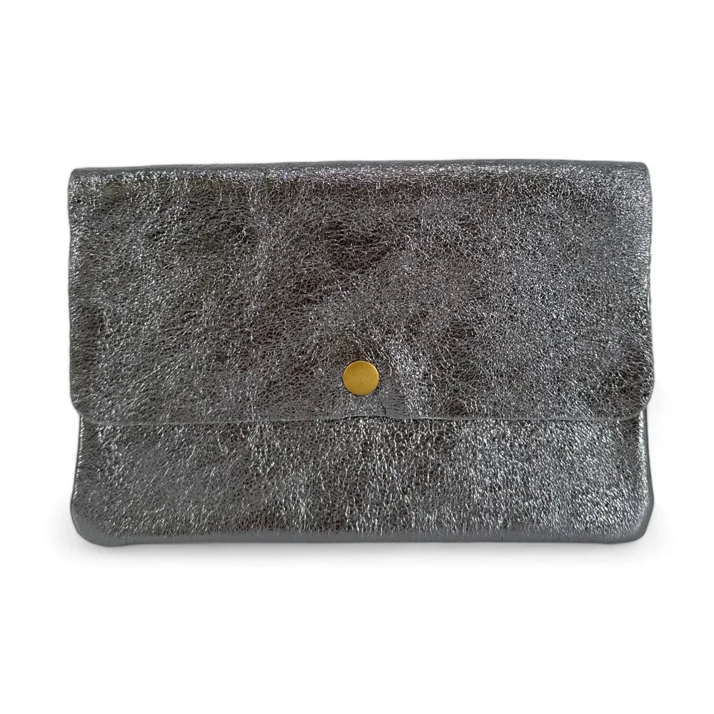 Sac pochette en cuir irisé MAELIA Argent foncé
